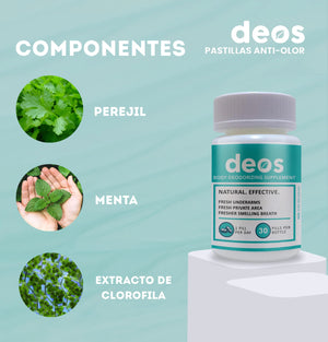 DEOS - DESODORANTE INTERNO NATURAL DILE ADIOS A LOS MALOS OLORES 100% EFECTIVO