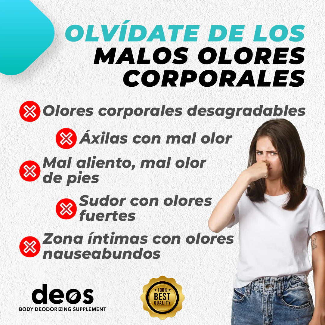 DEOS - DESODORANTE INTERNO NATURAL DILE ADIOS A LOS MALOS OLORES 100% EFECTIVO